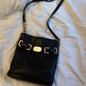 Michael Kors Black Crossbody Bag with Gold Accents